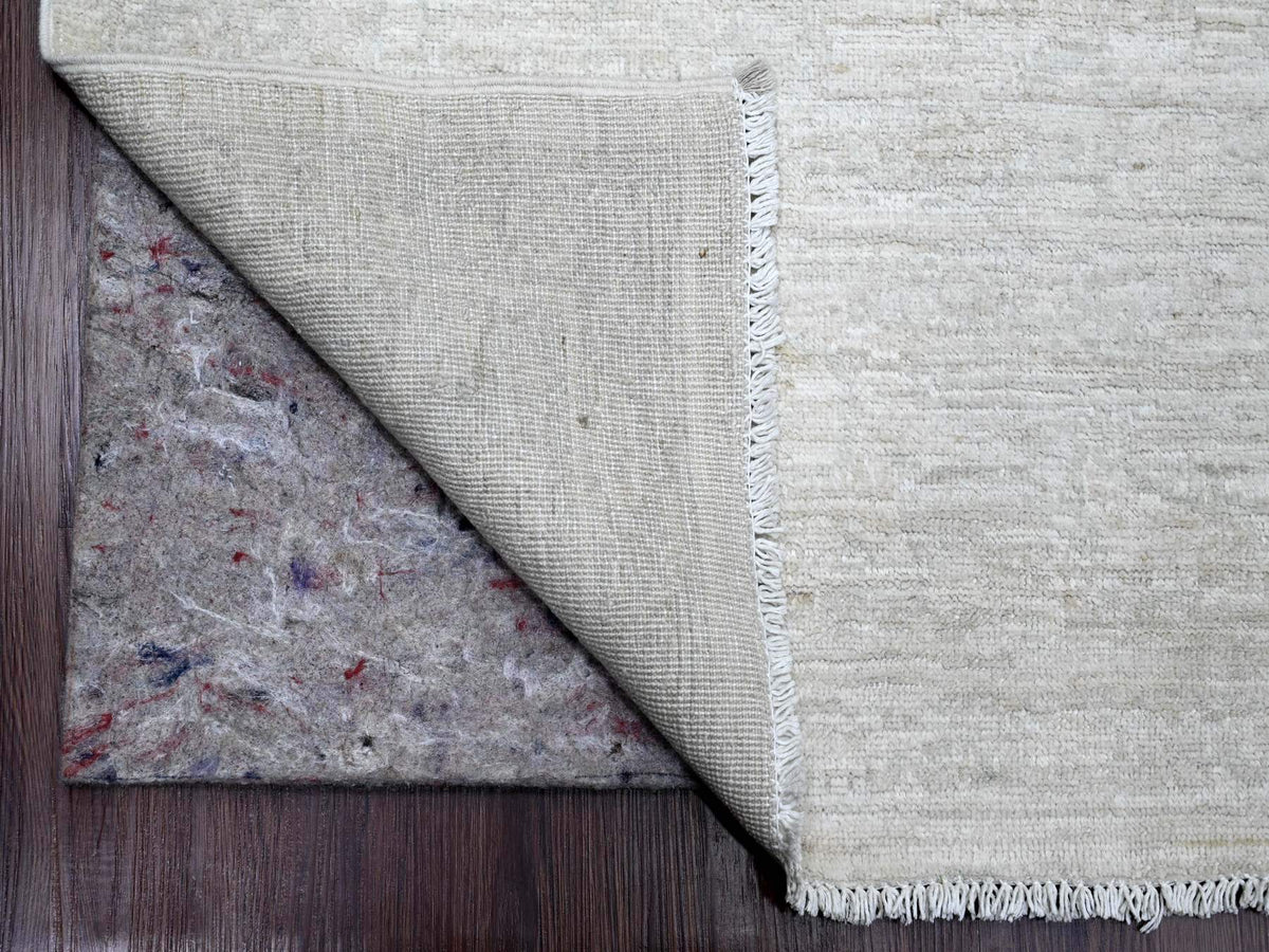 Peshawar Oushak hand-knotted wool rug in Ivory & Light Gray, 8'9" x 11'5" — SKU O020186 (view 4)