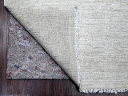 Peshawar Oushak hand-knotted wool rug in Ivory & Light Gray, 8'9" x 11'5" — SKU O020186 (view 4)