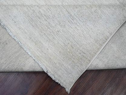 Peshawar Oushak hand-knotted wool rug in Ivory & Light Gray, 8'9" x 11'5" — SKU O020186 (view 6)