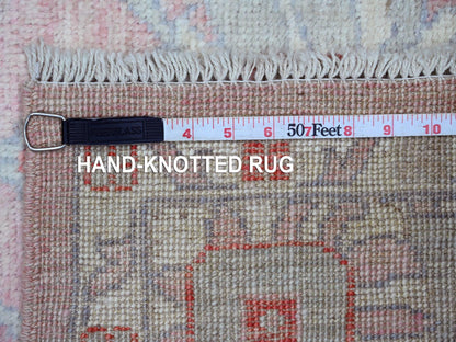 Pink 6'0" x 9'1" Oushak / Peshawar Hand knotted Wool Rug - Sku: O020195