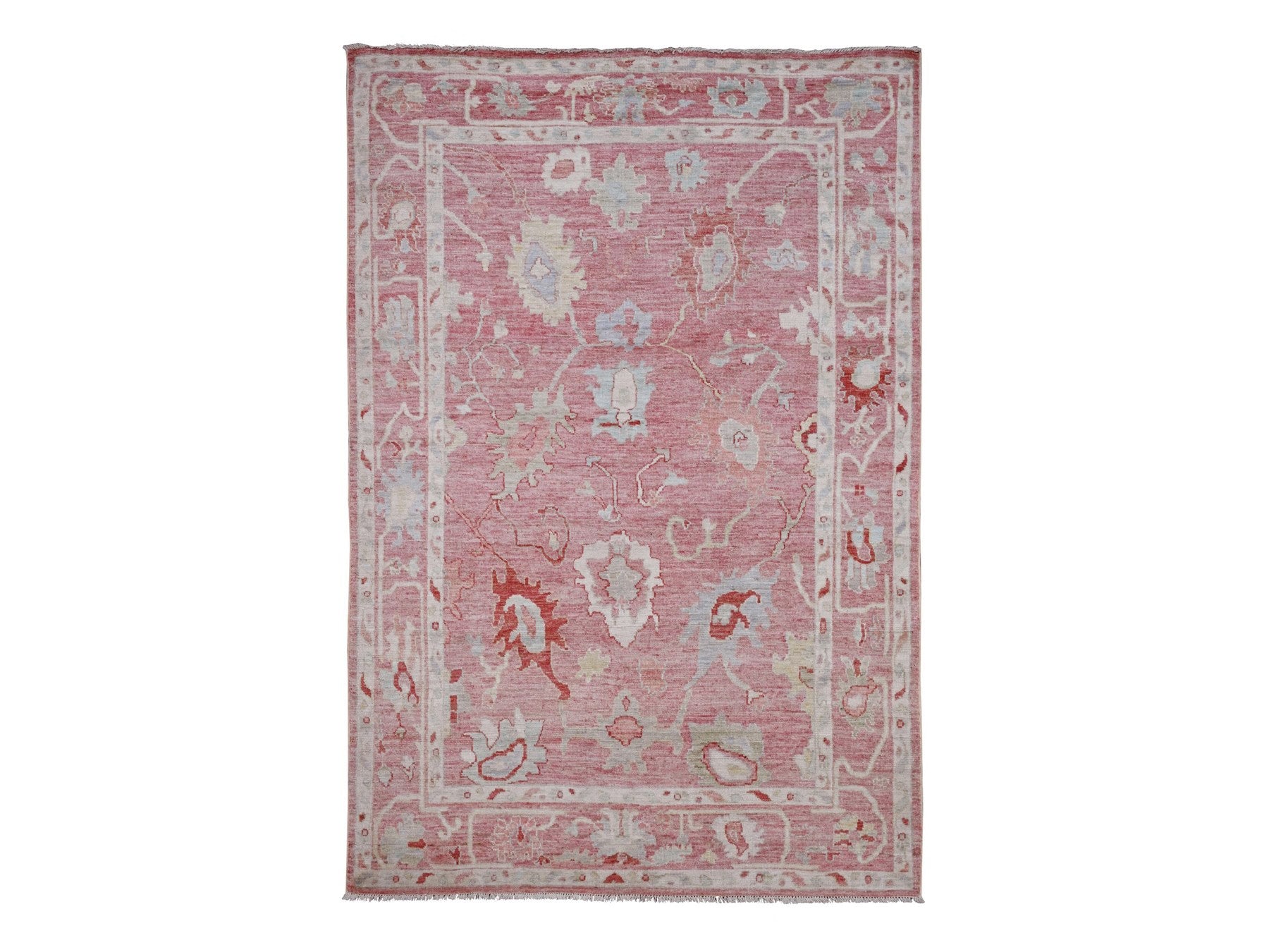 Oushak Oushak hand-knotted wool rug in Pink, 5'9" x 8'9" — SKU O020199