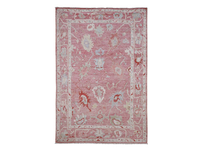 Oushak Oushak hand-knotted wool rug in Pink, 5'9" x 8'9" — SKU O020199