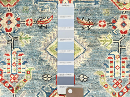 Blue 2'9" x 12'9" Kazak Hand knotted Wool Rug - Sku: O02019