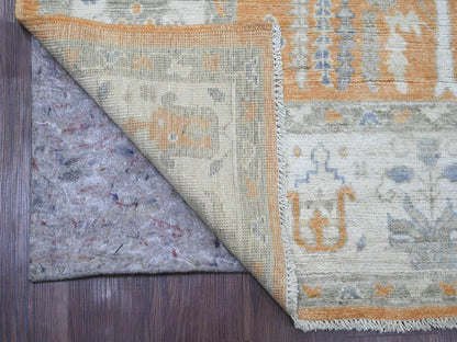 Brown 6'0" x 8'7" Oushak / Peshawar Hand knotted Wool Rug - Sku: O020200