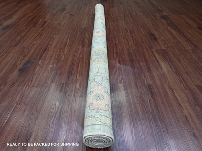Grey 6'0" x 6'1" Oushak And Peshawar Hand knotted Wool Rug - Sku: O020202