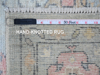 Grey 6'0" x 6'1" Oushak And Peshawar Hand knotted Wool Rug - Sku: O020202
