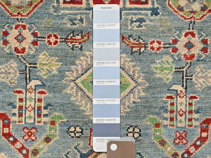 Blue 2'9" x 12'9" Kazak Hand knotted Wool Rug - Sku: O02020