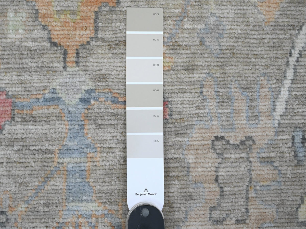 Oushak Oushak hand-knotted wool runner in Gray, 3'10" x 12'1" — SKU O020211 (view 3)