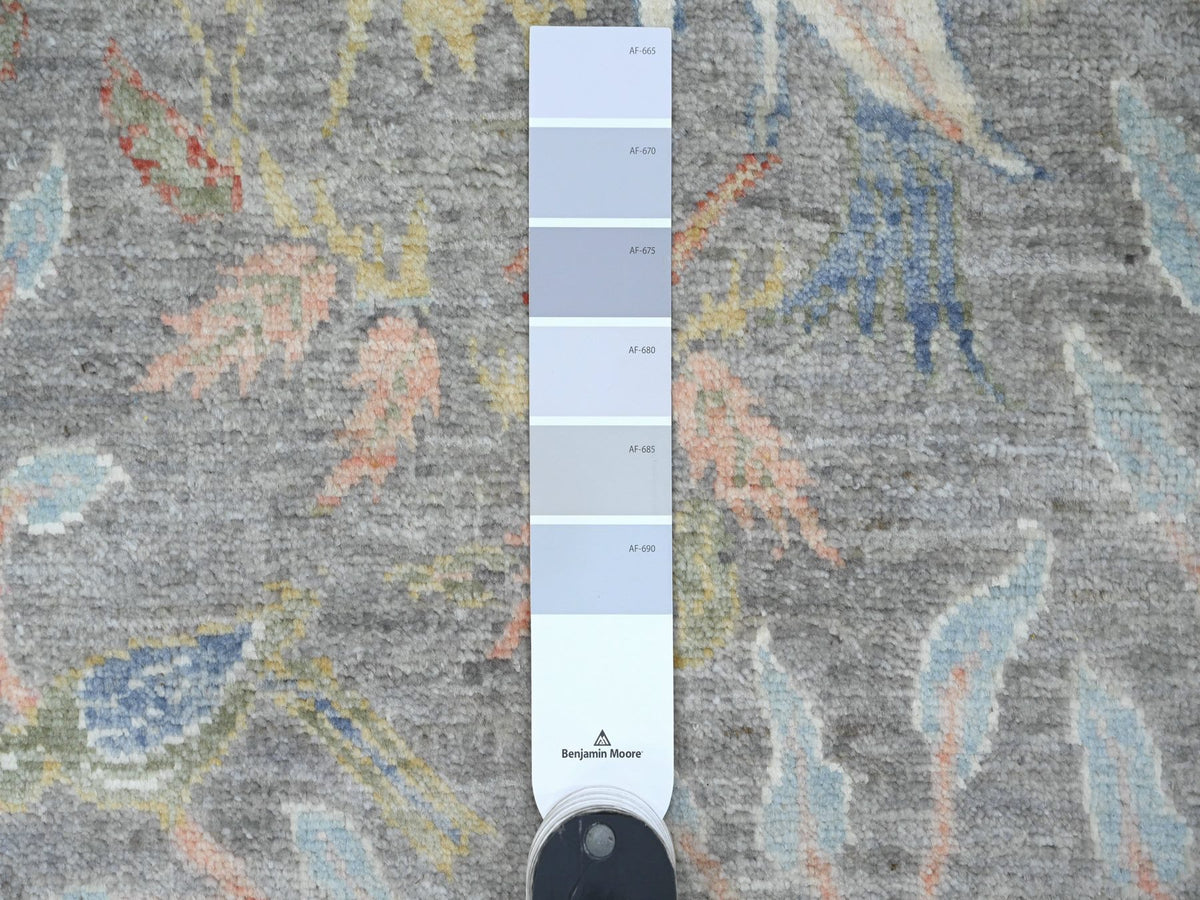 Peshawar Oushak hand-knotted wool runner in Gray, 2'6" x 15'7" — SKU O020226 (view 3)