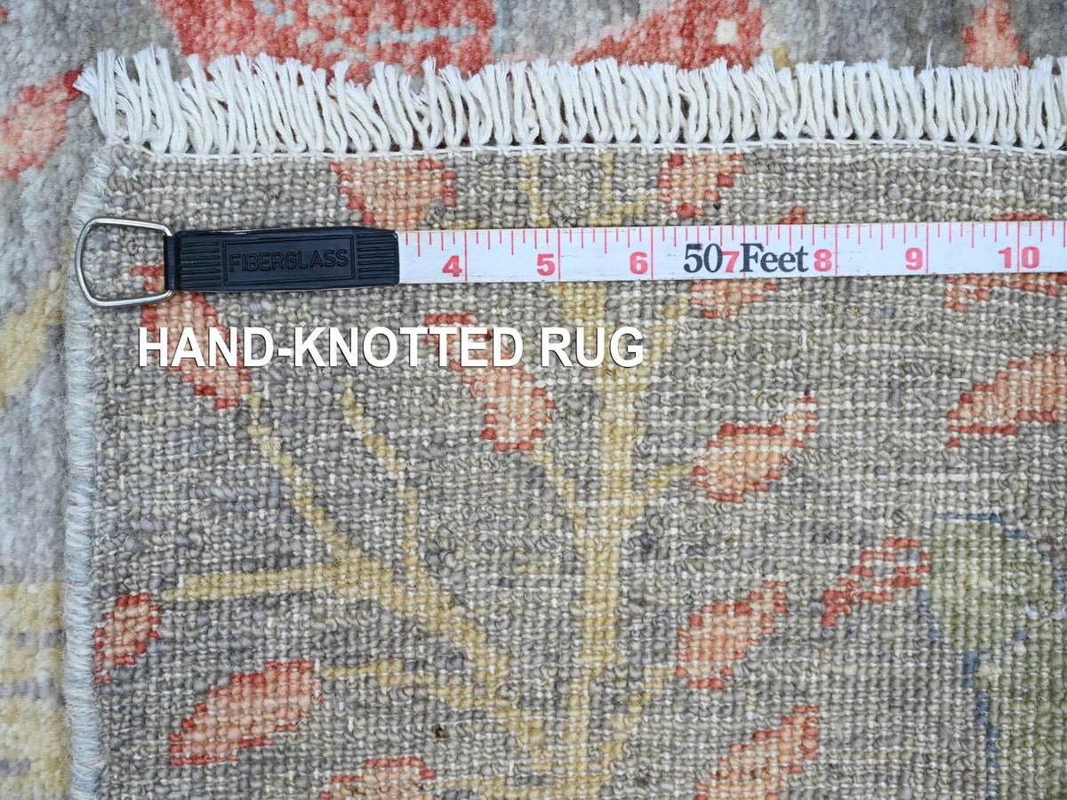 Peshawar Oushak hand-knotted wool runner in Gray, 2'6" x 15'7" — SKU O020226 (view 6)