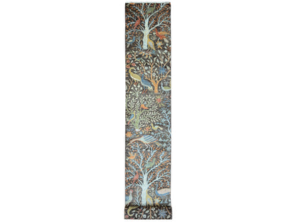 Peshawar Oushak hand-knotted wool runner in Gray, 2'7" x 23'7" — SKU O020229
