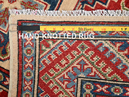 Ivory 2'9" x 15'4" Kazak Hand knotted Wool Rug - Sku: O02022
