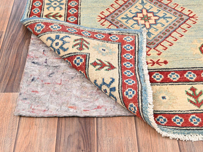 Kazak Kazak hand-knotted wool runner in Ivory, 2'10" x 13'7" — SKU O02023 (view 3)