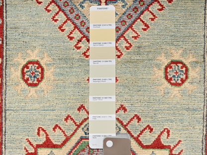 Kazak Kazak hand-knotted wool runner in Ivory, 2'10" x 13'7" — SKU O02023 (view 4)