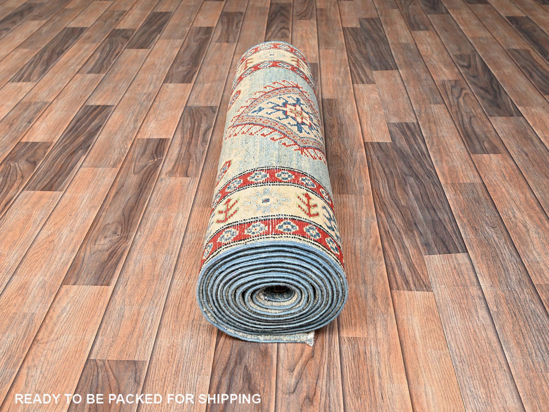 Kazak Kazak hand-knotted wool runner in Ivory, 2'10" x 13'7" — SKU O02023 (view 5)