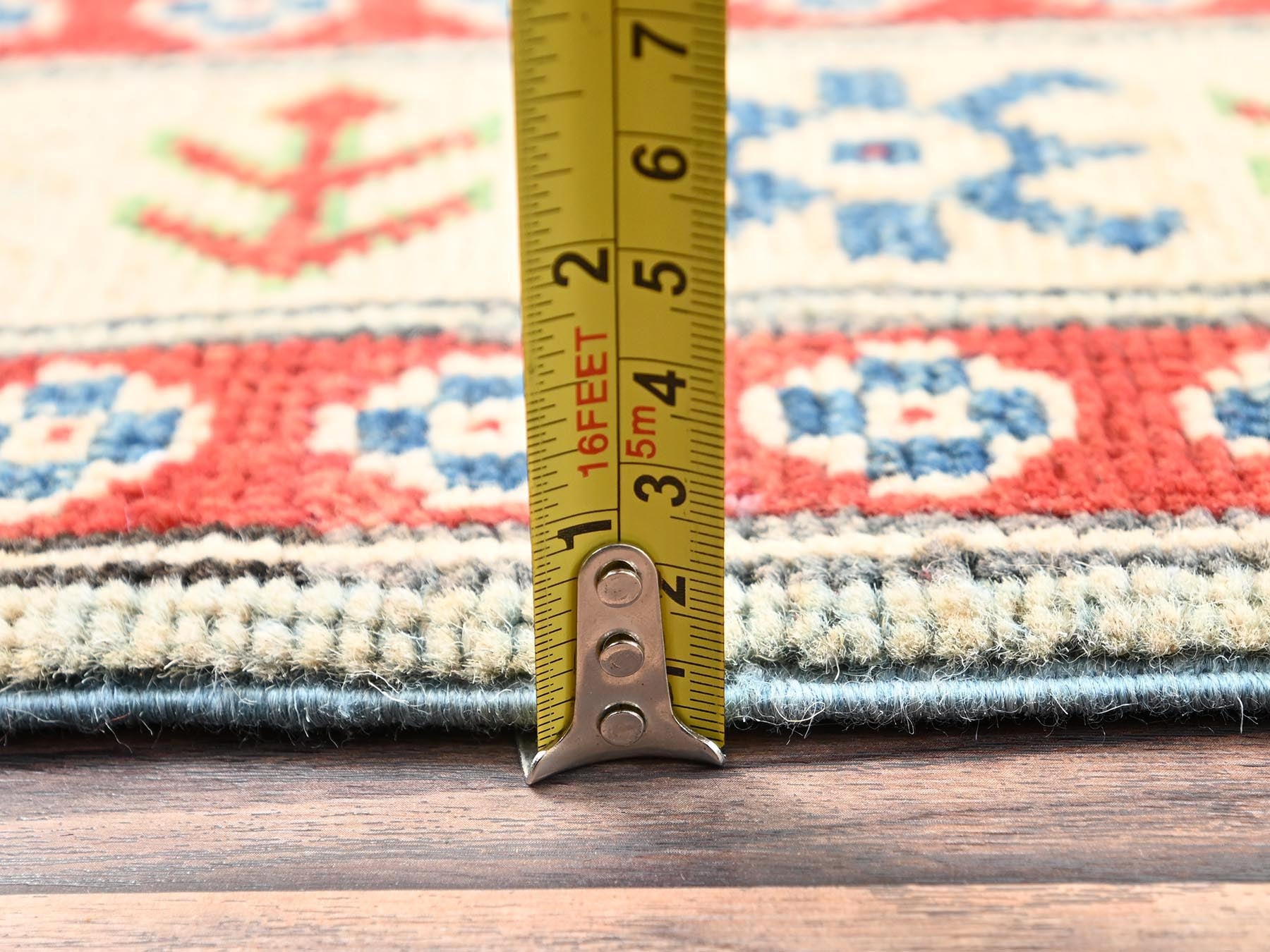 Kazak Kazak hand-knotted wool runner in Ivory, 2'10" x 13'7" — SKU O02023 (view 6)