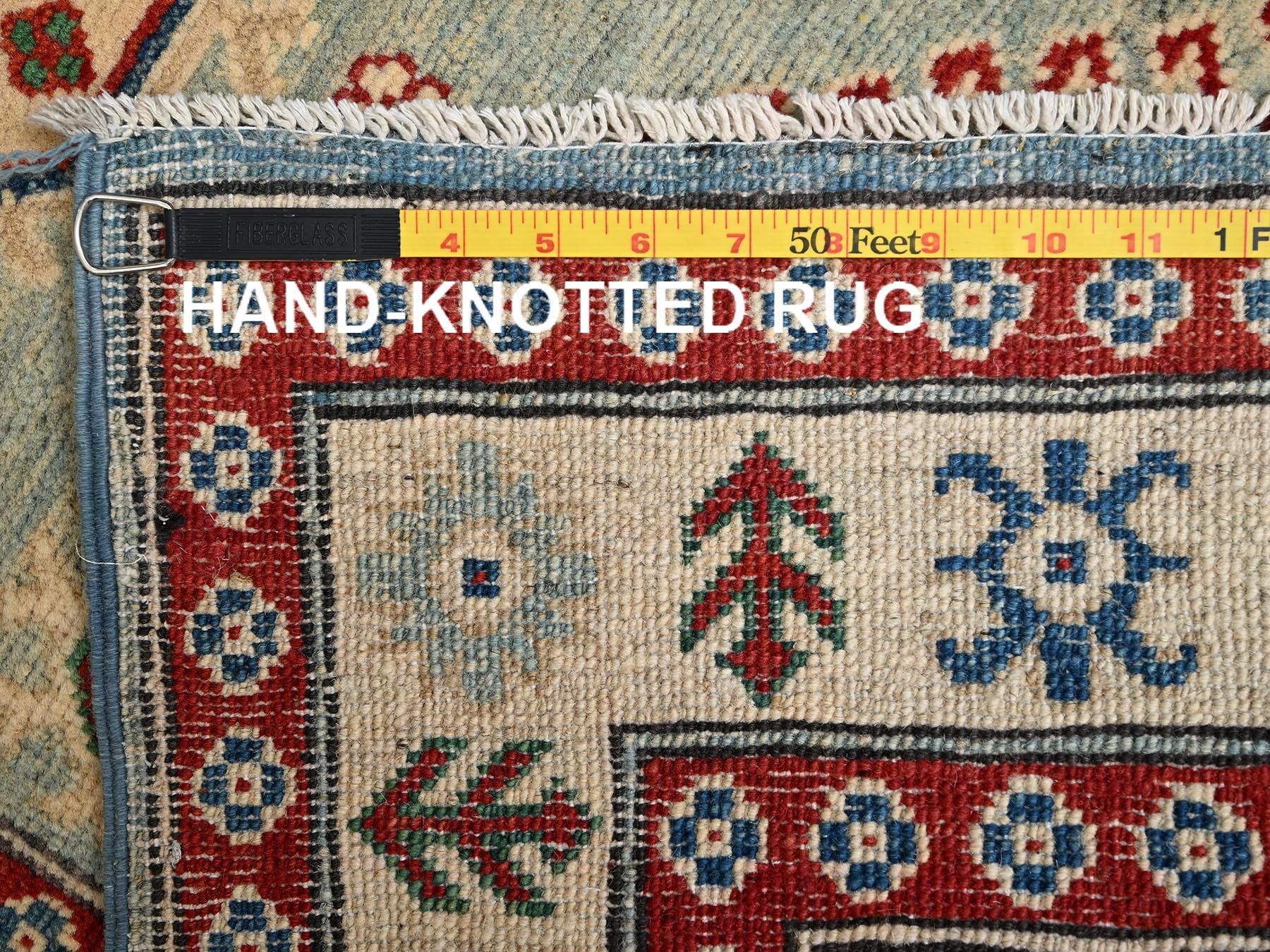 Kazak Kazak hand-knotted wool runner in Ivory, 2'10" x 13'7" — SKU O02023 (view 7)