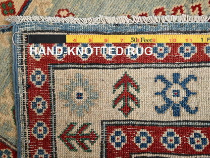 Kazak Kazak hand-knotted wool runner in Ivory, 2'10" x 13'7" — SKU O02023 (view 7)