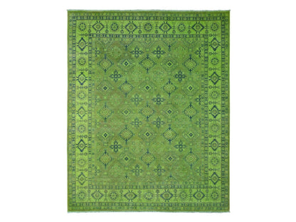 Overdyed 7'11" x 9'8" Tribal Hand knotted Wool Rug - Sku: O020246