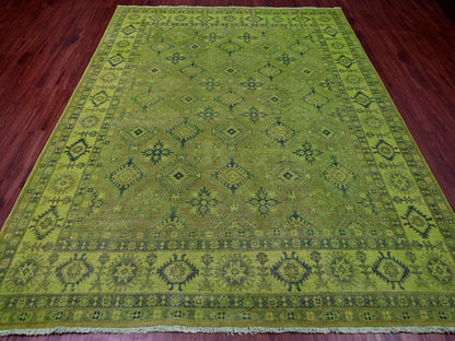 Overdyed 7'11" x 9'8" Tribal Hand knotted Wool Rug - Sku: O020246