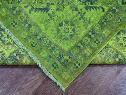 Overdyed 7'11" x 9'8" Tribal Hand knotted Wool Rug - Sku: O020246