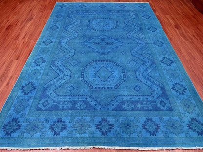 Overdyed 7'8" x 10'1" Tribal Hand knotted Wool Rug - Sku: O020247