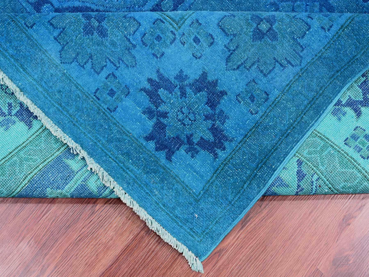 Kazak Kazak hand-knotted wool rug in Overdyed & Blue, 7'8" x 10'1" — SKU O020247 (view 6)