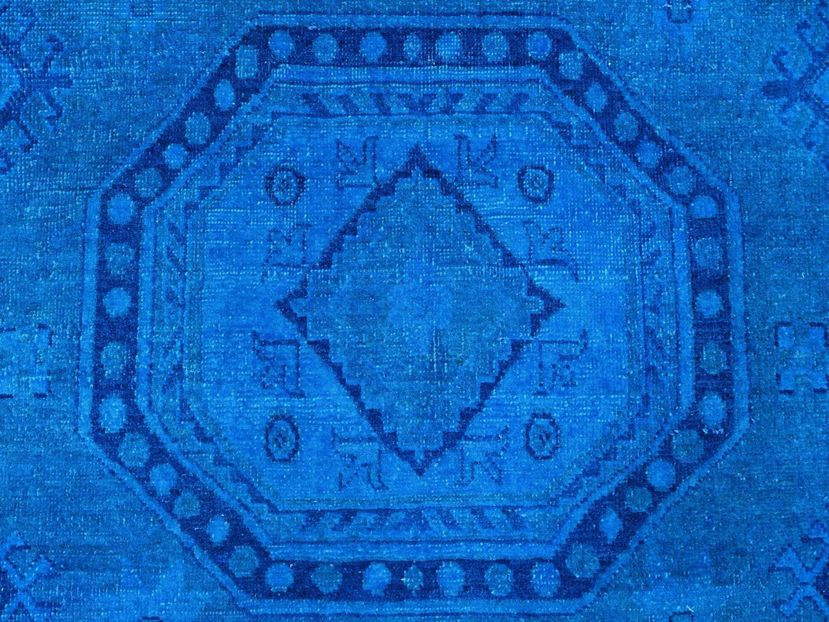 Kazak Kazak hand-knotted wool rug in Overdyed & Blue, 7'8" x 10'1" — SKU O020247 (view 8)