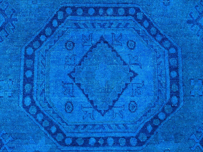 Kazak Kazak hand-knotted wool rug in Overdyed & Blue, 7'8" x 10'1" — SKU O020247 (view 8)