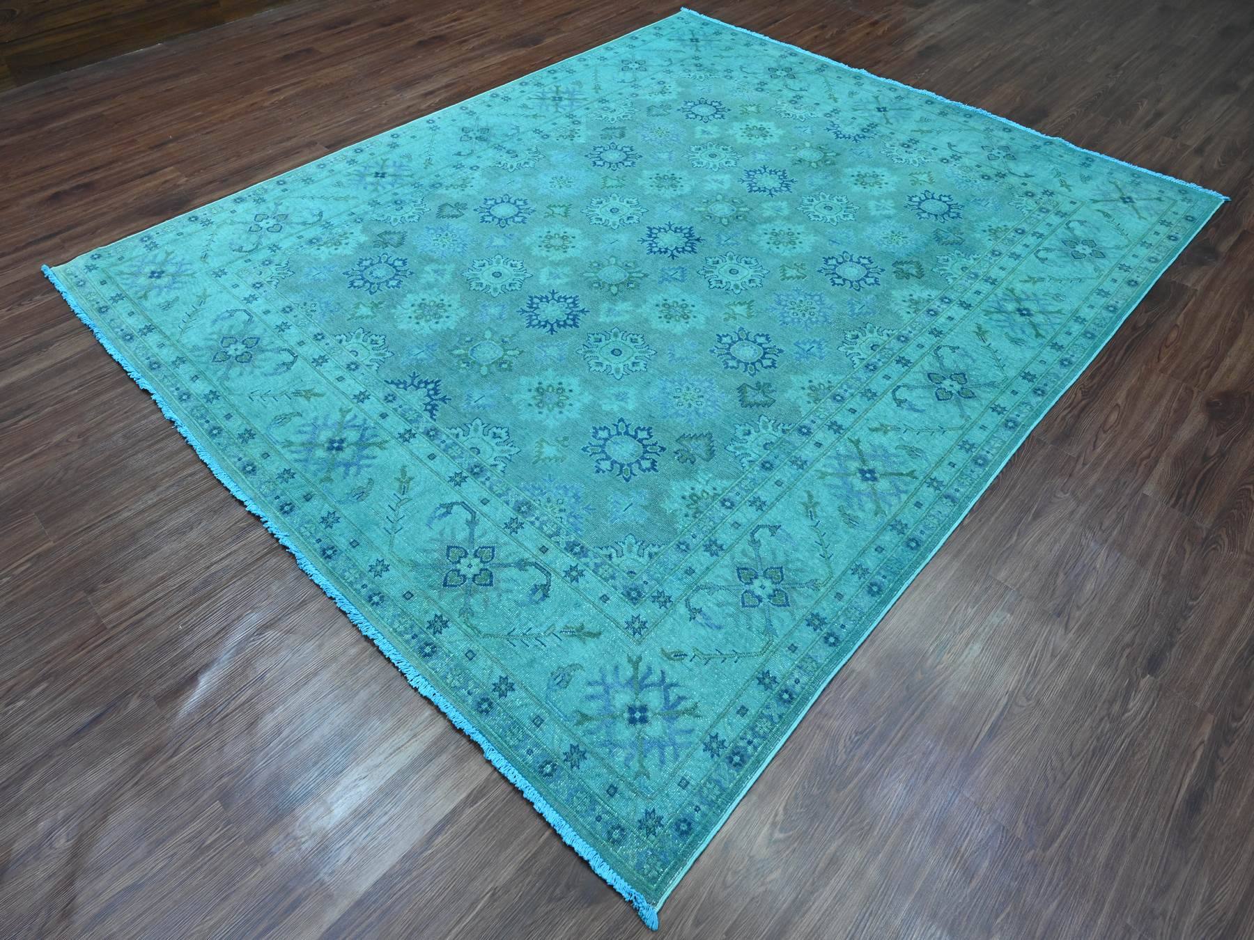 Kazak Kazak hand-knotted wool rug in Overdyed & Blue, 7'11" x 9'8" — SKU O020249 (view 3)
