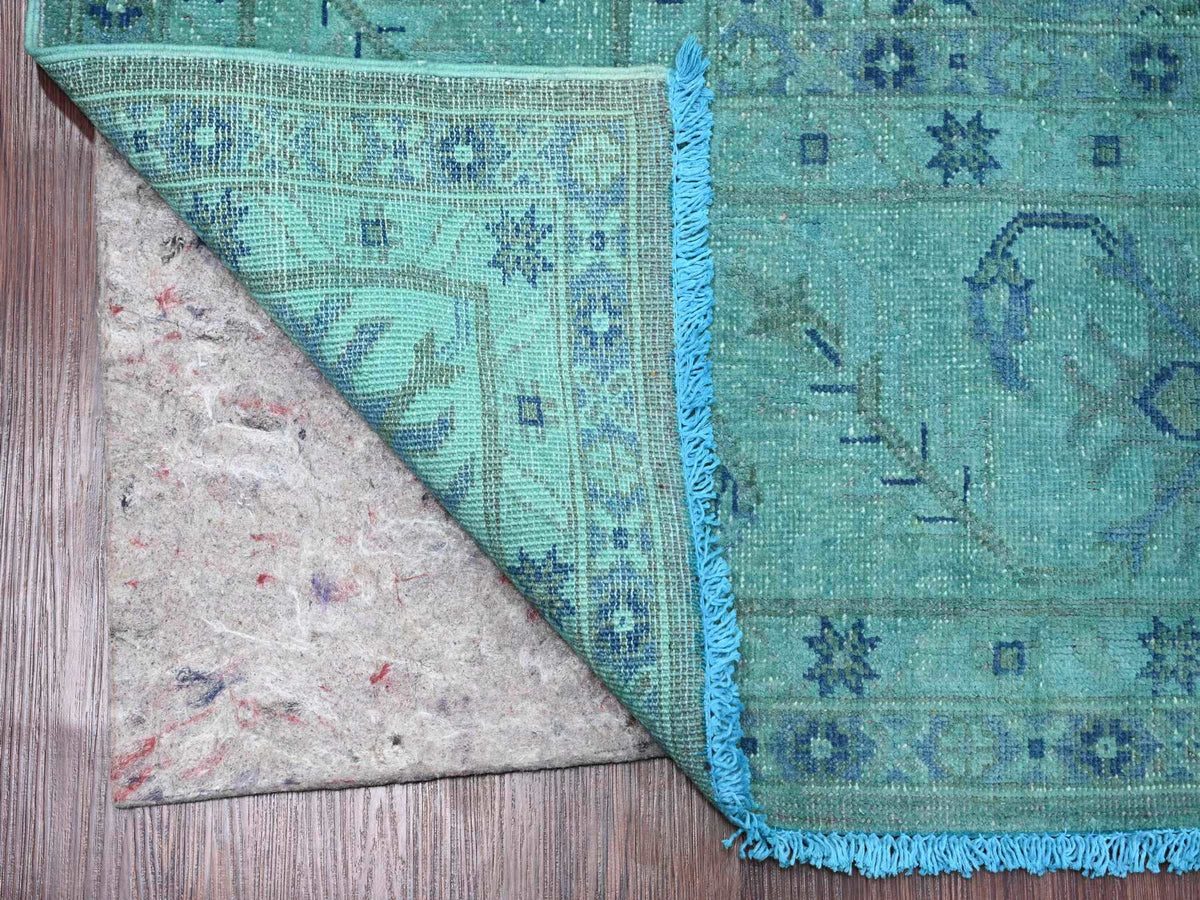 Kazak Kazak hand-knotted wool rug in Overdyed & Blue, 7'11" x 9'8" — SKU O020249 (view 4)