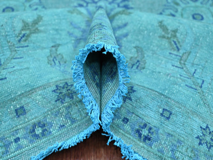 Kazak Kazak hand-knotted wool rug in Overdyed & Blue, 7'11" x 9'8" — SKU O020249 (view 5)
