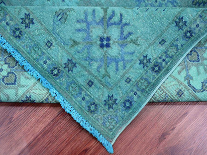 Kazak Kazak hand-knotted wool rug in Overdyed & Blue, 7'11" x 9'8" — SKU O020249 (view 6)