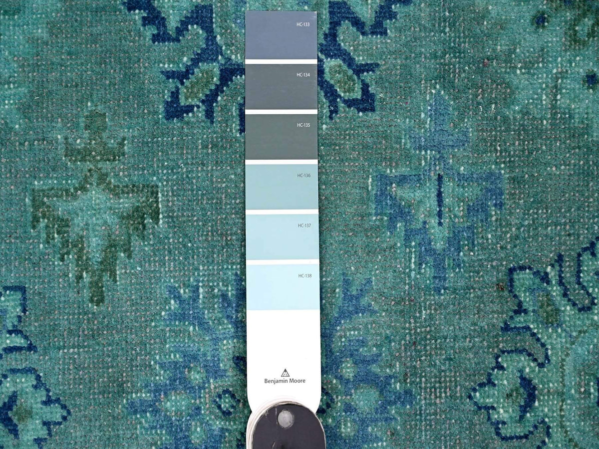 Kazak Kazak hand-knotted wool rug in Overdyed & Blue, 7'11" x 9'8" — SKU O020249 (view 7)