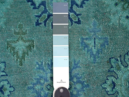 Kazak Kazak hand-knotted wool rug in Overdyed & Blue, 7'11" x 9'8" — SKU O020249 (view 7)