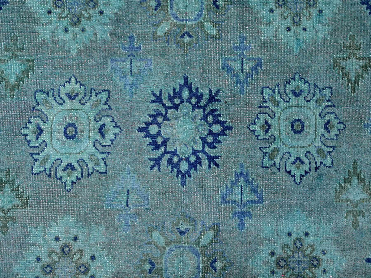 Kazak Kazak hand-knotted wool rug in Overdyed & Blue, 7'11" x 9'8" — SKU O020249 (view 8)