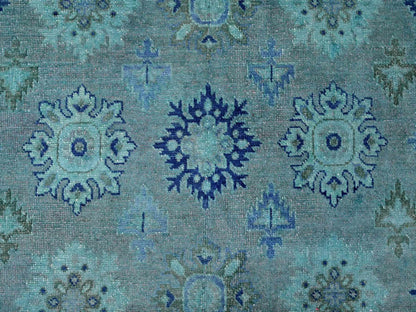 Kazak Kazak hand-knotted wool rug in Overdyed & Blue, 7'11" x 9'8" — SKU O020249 (view 8)