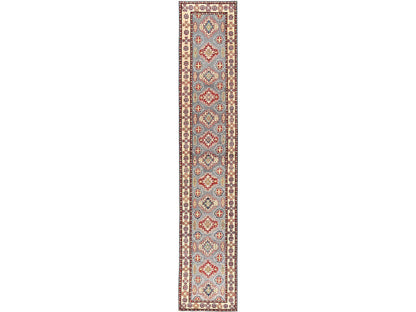 Grey 2'8" x 15'2" Kazak Hand knotted Wool Rug - Sku: O02024