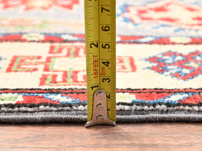 Grey 2'8" x 15'2" Kazak Hand knotted Wool Rug - Sku: O02024
