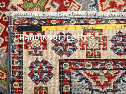 Grey 2'8" x 15'2" Kazak Hand knotted Wool Rug - Sku: O02024