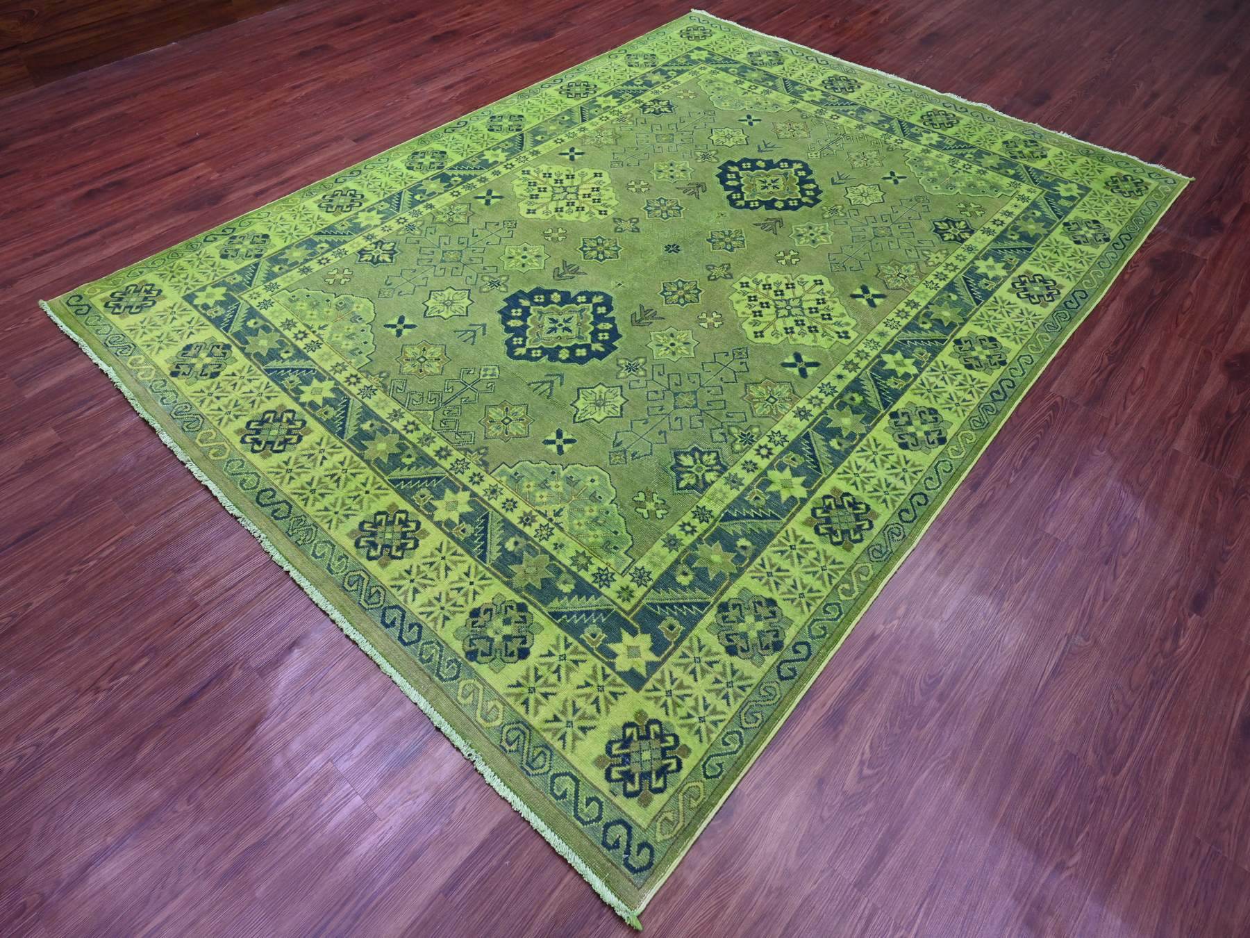 Kazak Kazak hand-knotted wool rug in Overdyed & Green, 7'5" x 10' — SKU O020250 (view 3)