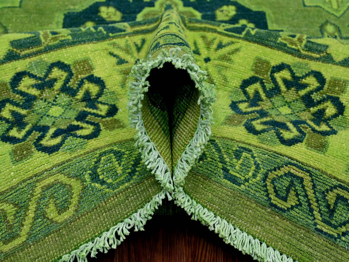 Kazak Kazak hand-knotted wool rug in Overdyed & Green, 7'5" x 10' — SKU O020250 (view 5)