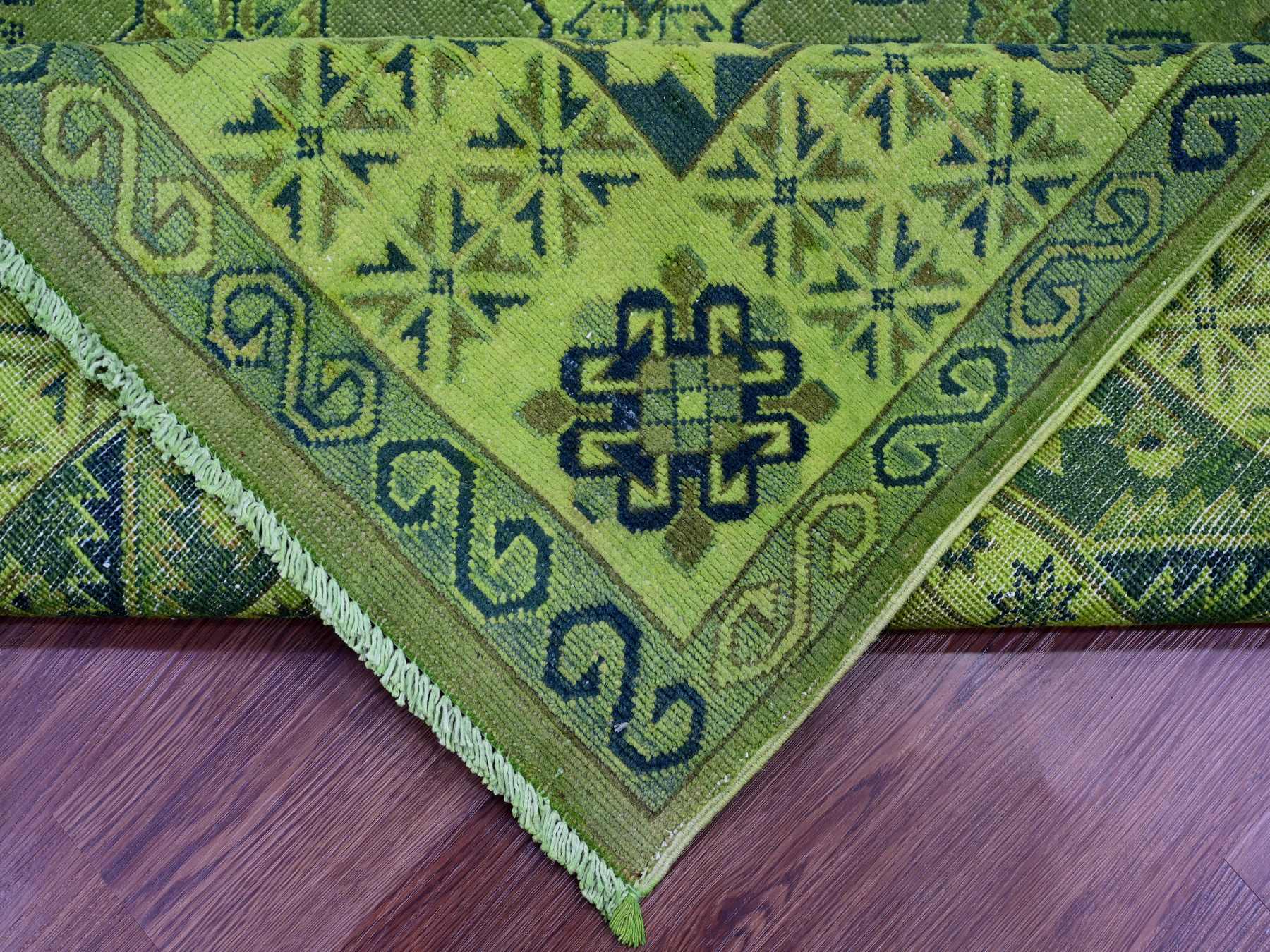 Kazak Kazak hand-knotted wool rug in Overdyed & Green, 7'5" x 10' — SKU O020250 (view 6)