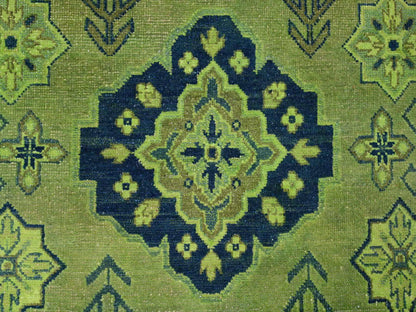 Kazak Kazak hand-knotted wool rug in Overdyed & Green, 7'5" x 10' — SKU O020250 (view 8)