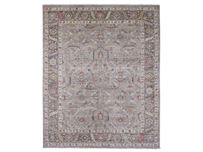 Brown 8'0" x 9'9" Oushak / Peshawar Hand knotted Wool Rug - Sku: O020253