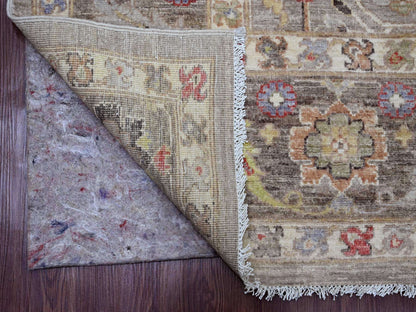 Brown 8'0" x 9'9" Oushak / Peshawar Hand knotted Wool Rug - Sku: O020253