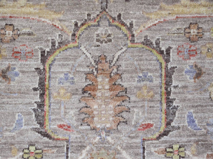 Brown 8'0" x 9'9" Oushak / Peshawar Hand knotted Wool Rug - Sku: O020253