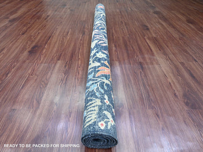 Blue 5'10" x 6'0" Oushak And Peshawar Hand knotted Wool Rug - Sku: O020255