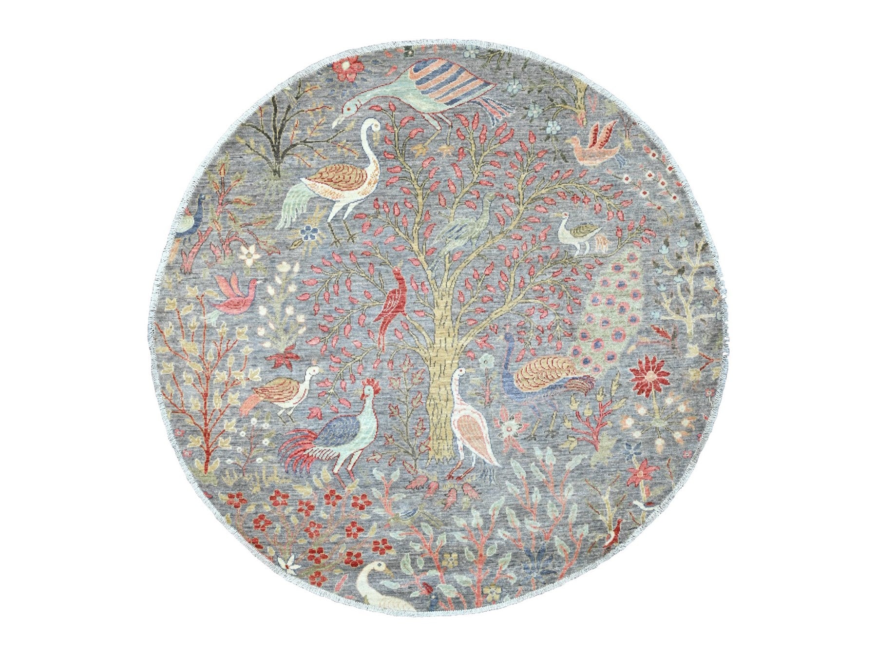 Peshawar Oushak hand-knotted wool rug in Gray, 5'6" x 5'8" — SKU O020257