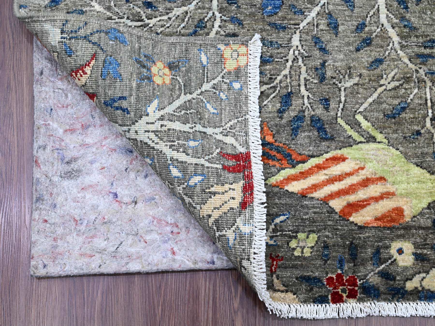 Peshawar Oushak hand-knotted wool runner in Gray, 3'11" x 16'4" — SKU O020261 (view 2)